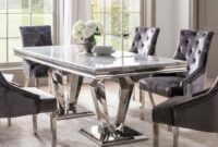 Marble top dining table set