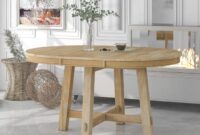 Extendable solid wood dining table